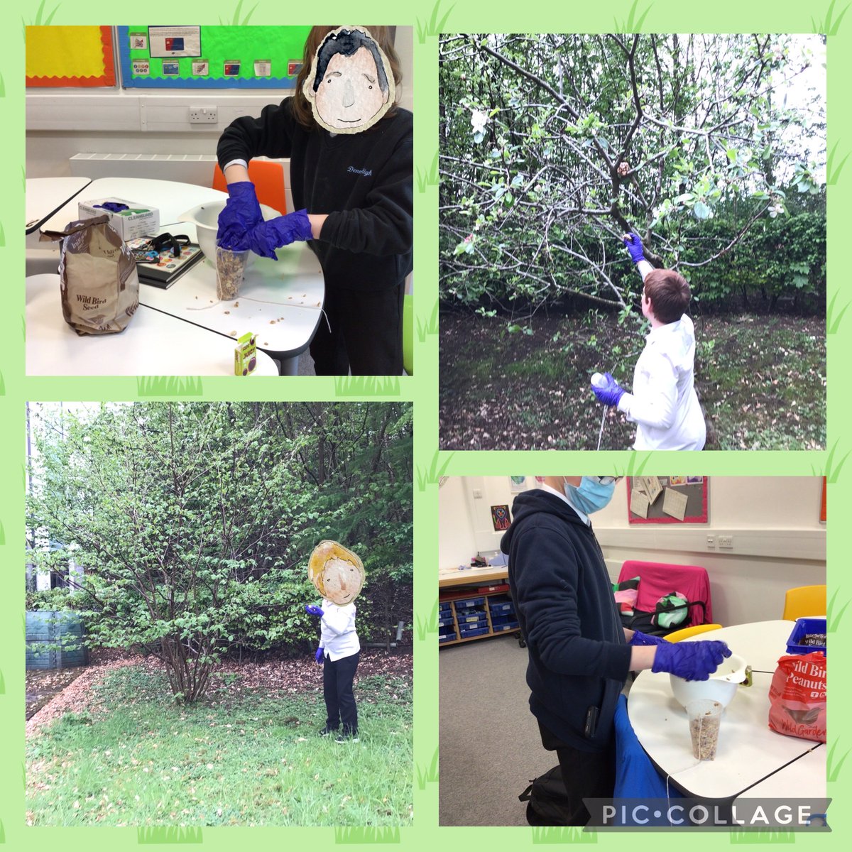 Today's pupils are enjoying their time in small group making bird feeders and taking them outdoors. 🦉🌿 #Nurture #Wellbeing #Article15