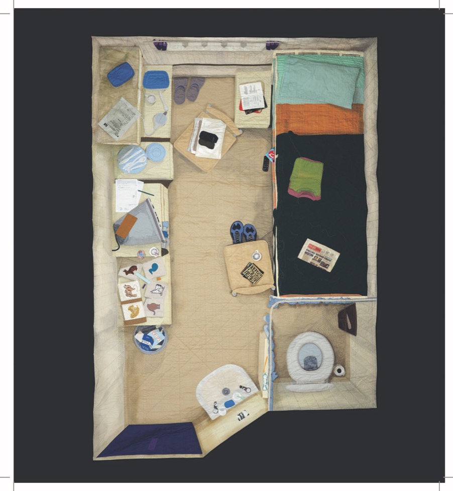 26characters's tweet photo. Bunk bed, toilet, sink. The Cell Quilt is one of the  stories in #ThreadsofTime celebrating 25 years of   @finecellwork prison needlework. @StephenBarnaby1 and other 26 writers have contributed alongside leading authors who support the charity. Out now. https://t.co/Vb7qqWBAsa https://t.co/kjUDx0Rx7t