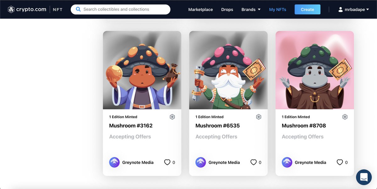 MrBadApe's tweet photo. Magic Mushrooms! 🍄🍄🍄 @thetrip @cryptocom @cryptocomnft @xrisenxnft @Mr__Nikki @ShootHimAStar https://t.co/b5kzBIQ2F6