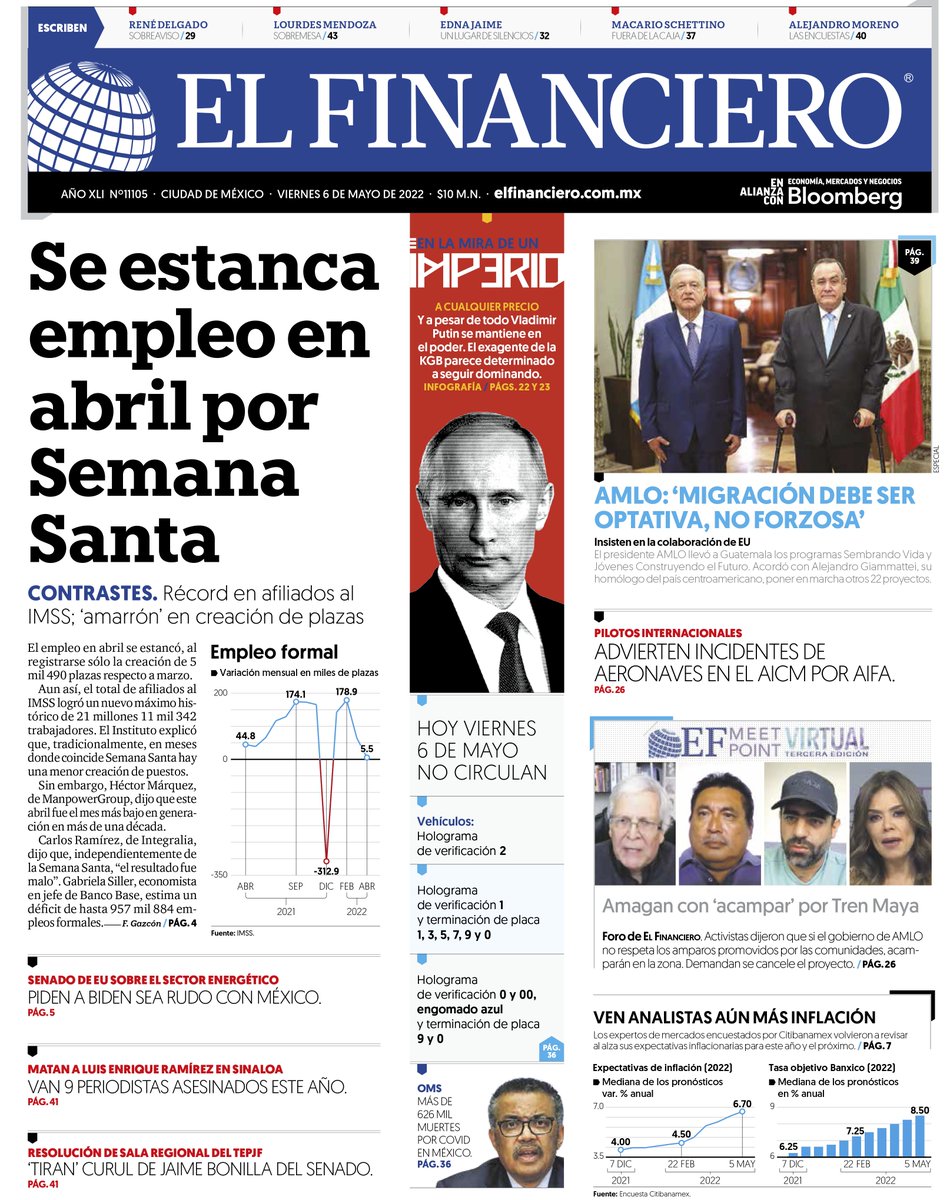 ESZ_smartgov's tweet photo. !Buen día!
Te compartimos las #portadas de periódicos 📰 especializados en el sector #economía de 🇲🇽
Que tengas un excelente viernes.
#CuidateBien 😷 https://t.co/9BtgOO2GcJ
