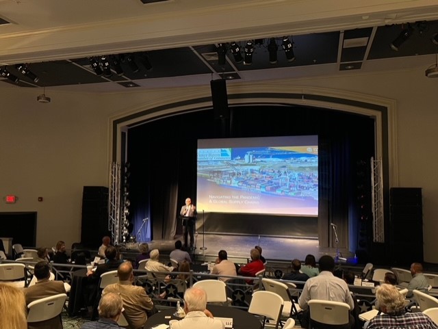 PortTampaBay's tweet photo. Port Tampa Bay's VP of Business Development Wade Elliott took part in the East Polk Economic Summit to talk about how the flow of goods works in our region &amp; what to expect in months ahead. Wade joined Dr. Sean Snaith, the director of UCF's Institute for Economic Forecasting. https://t.co/xOetHDL9K6