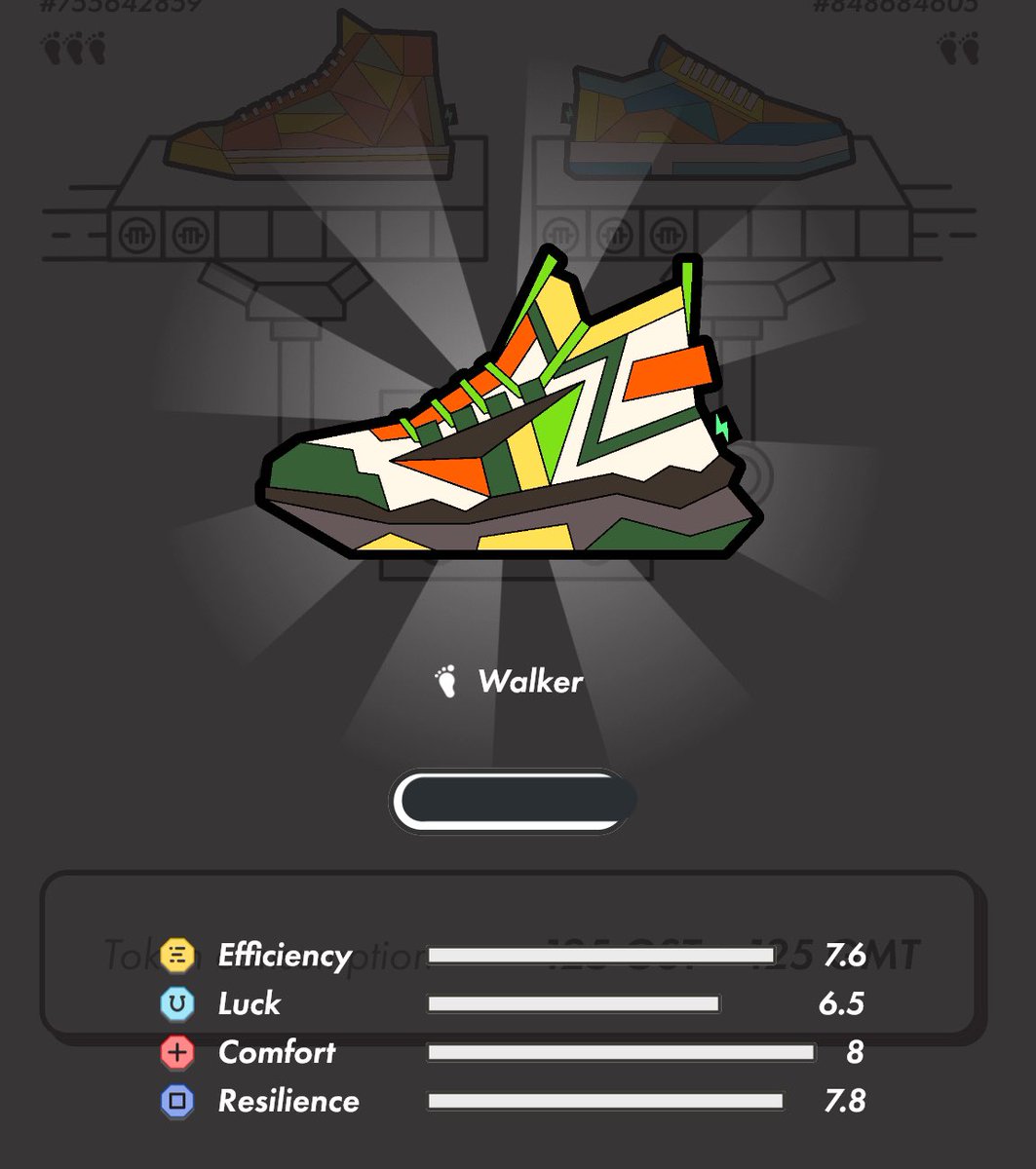 lun_n_'s tweet photo. runnerだらけの我が家に初めてWalkerちゃんが現れた〜！✨

#STEPN https://t.co/LCixrlsLOn