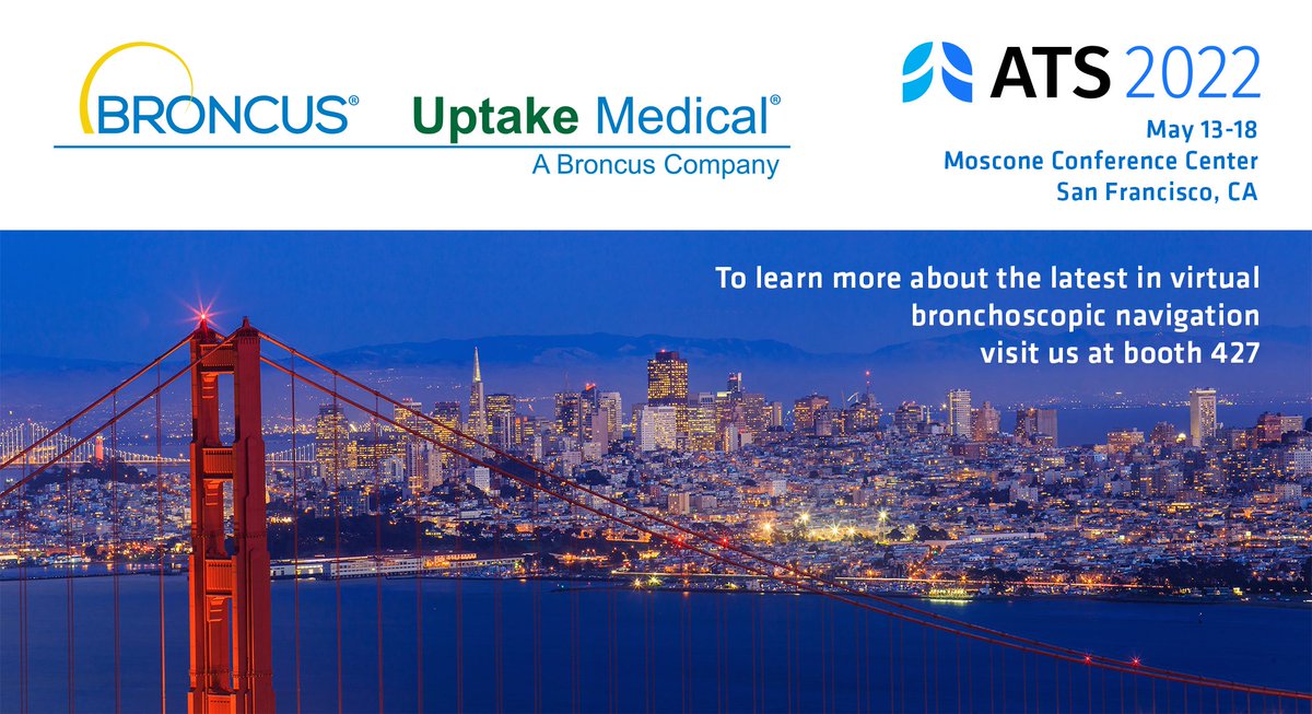 Broncus's tweet photo. We are looking forward to attending the American Thoracic Society 2022 International Conference (#ATS2022) next week. Visit us at Booth 427. #Broncus #Bronchoscopy #lungcancer #lunghealth https://t.co/z7eJCmEvML