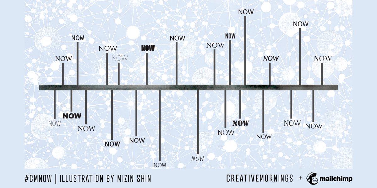 May’s theme is Now, chosen by <a href="/BFLOisCreative/">bfloiscreative</a>, illustrated by Mizin Shin, and presented by <a href="/mailchimp/">Intuit Mailchimp</a>. It is not our task to master time, but to savor it. Feel the air on the back of our necks and marvel at the radiance of the present moment. For all we ever have is now. #CMNow
