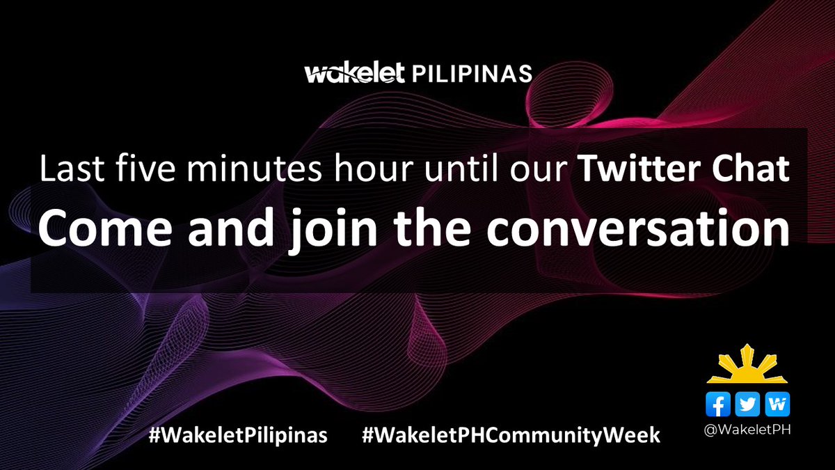 cksapungan's tweet photo. Final call!
📣Twitter chat starting in 5 mins. Come join us & let’s start exploring the themes of the #WakeletPHCommunityWeek together!
#WakeletWave🌊
#WakeletPilipinas #WakeletPHCommunityWeek
@wakeletPH
@wakelet https://t.co/iYUCTpJg3S