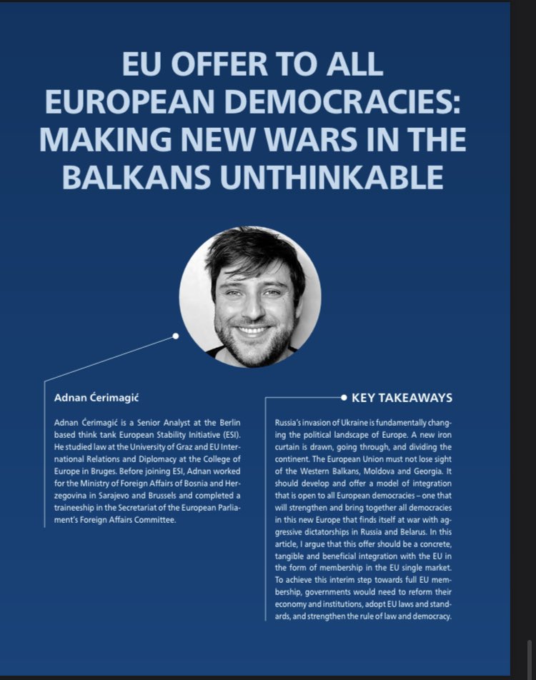 adicerimagic's tweet photo. #EU accession process has long been dead.

Now 🇪🇺 must learn from mistakes of wishful thinking in 🇺🇦 &amp; put forward an offer to all European democracies, from the #Balkans to 🇲🇩🇺🇦&amp;🇬🇪.

For @FES_SOE I sketch @ESI_eu proposal for what this offer could be. 

https://t.co/5Shdq47Aar https://t.co/bolkinCdjK