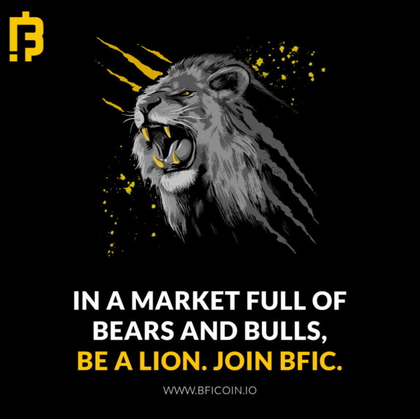 romanrob2468's tweet photo. While the whole #cryptocurrency market has devolved into a tug-of-war between bulls &amp; bears, BFIC is quietly bolstering its community
It's preferable to become a #Lion than to be strangled by #Bulls &amp; #Bears!
For this Join BFIC: https://t.co/UgyEenUVU2
#Cryptocrash #cryptocurrecy https://t.co/igGZy1plo7