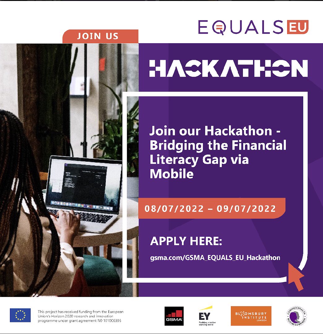 TheGENUK's tweet photo. #GENUK is pleased to share - @GSMA will be hosting an @Equals_EU Hackathon for groups to invent and develop an open-source tool, platform or app.
Register here - https://t.co/Nppg5L0raE
#EqualsEUHackathons #STEMeducation
#DigitalInclusion #Hackathon @EYnews @bilacuk https://t.co/GqK0cV7x6G