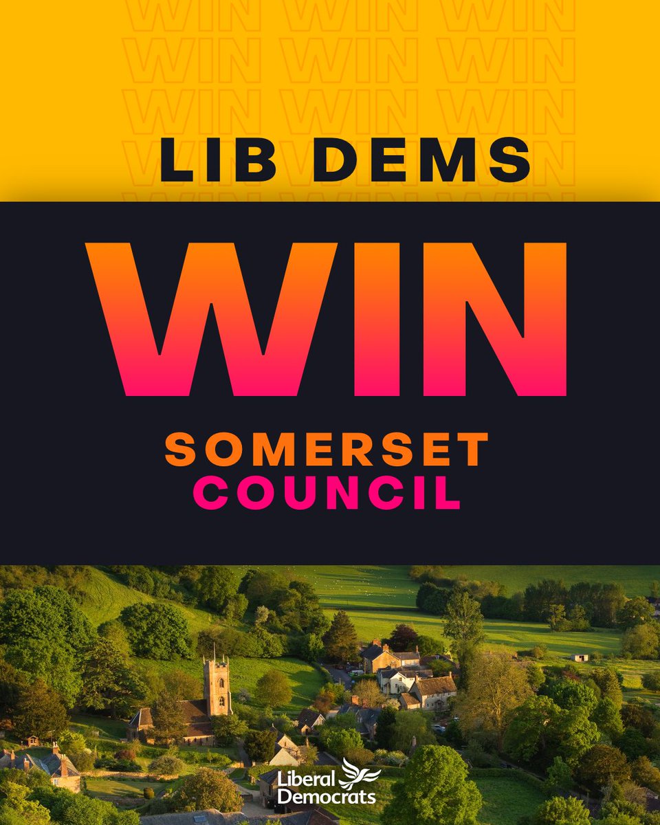 Liberal Democrats GAIN Somerset Council. 🔶🔶🔶💪💪💪🔶🔶🔶