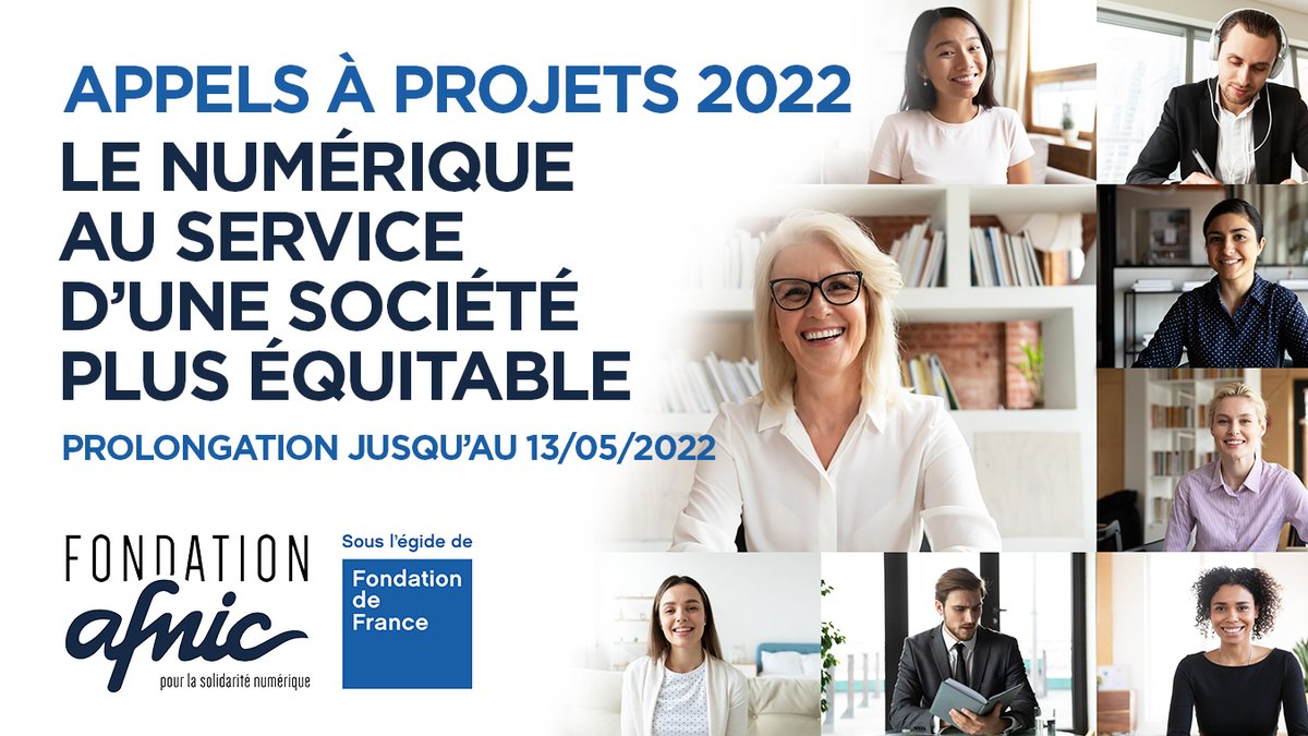 Notre Appel à projet "Le numérique au service d'une société plus équitable" est prolongé jusqu'au 13 mai midi !  

Encore quelques jours pour déposer votre dossier ! 

Toutes les infos  sur fondation-afnic.fr/fr/Financement…

#Solidarité #Numérique #SolNum #AAP