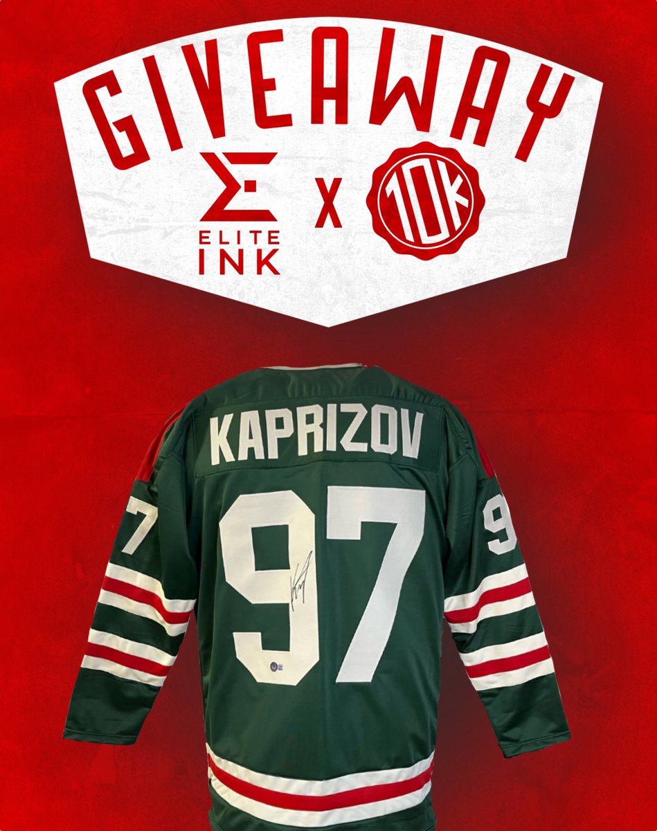 🚨Signed Kaprizov Jersey Giveaway🚨

We're partnering with <a href="/EIMinnesota/">Elite Ink</a> to giveaway a #mnwild signed Kaprizov Jersey, to enter:

- RT this tweet
- Follow us (<a href="/10k_Takes/">10,000 Takes</a>)
- Follow <a href="/EIMinnesota/">Elite Ink</a> 

Head to our Instagram (10ktakes) for an additional entry, winner chosen after round 1