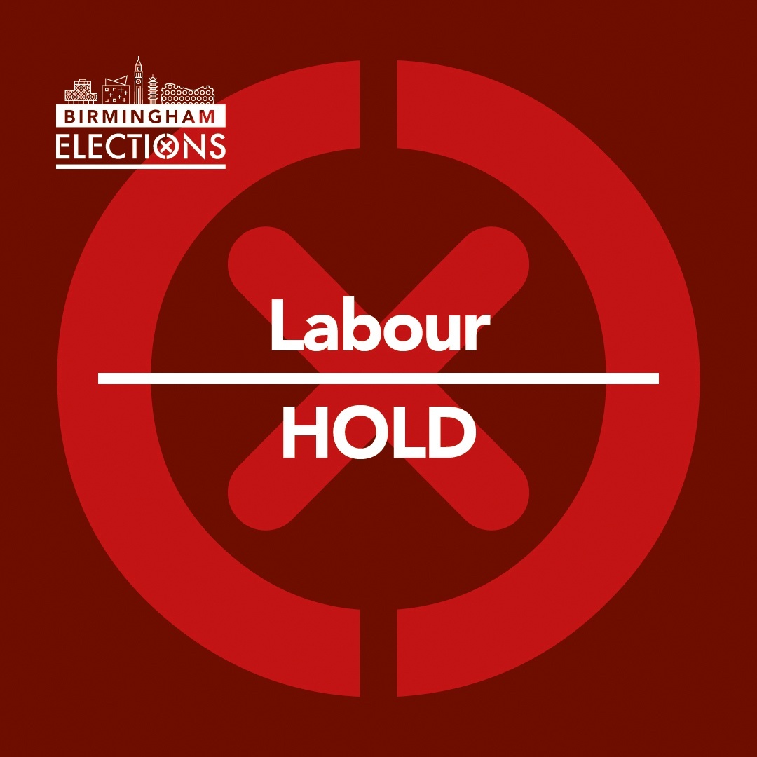 BhamCityCouncil's tweet photo. 🏙️ Birmingham elections 2️⃣0️⃣2️⃣2️⃣   

🗳️ Bournbrook and Selly Park: Result ✖️

Lab HOLD 
Lab HOLD

📊 Full results 👉 https://t.co/2sKxqvUtdc

#BrumVotes2022 https://t.co/Lul2BeN1sh