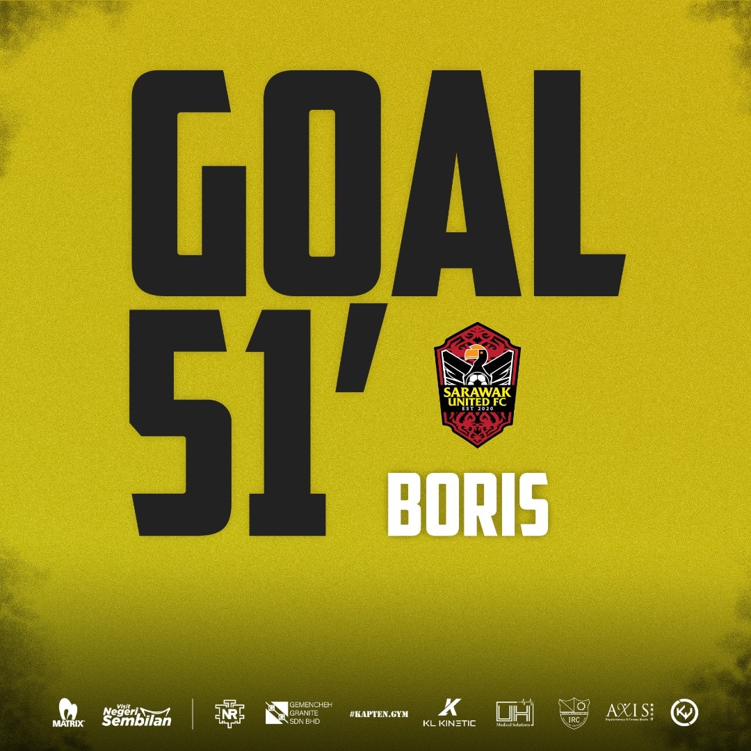 nsfc1923's tweet photo. Sarawak United FC mendahului pada minit ke-51. Kedudukan semasa Sarawak United FC 1 - 0 Negeri Sembilan FC.

#SWUNSE
#NSFC
#HobinJangHobin https://t.co/GYaA5GmZkO