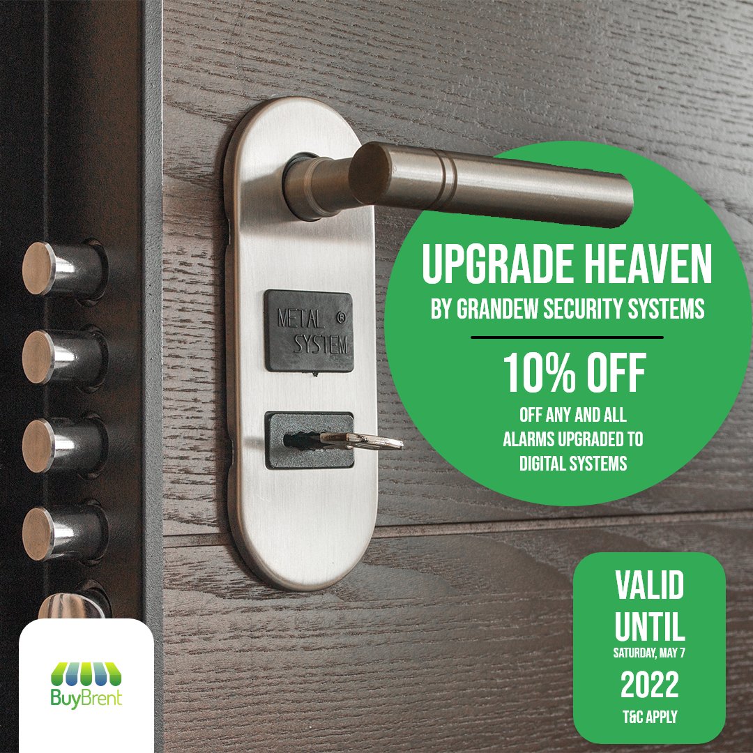 Enjoy Special offers at Grandrew Security Systems.

Download the BuyBrent App to claim these offers.
bit.ly/BuyBrent 

The clock is ticking!
Offer valid until – Saturday, May 7, 2022

#BuyBrent #OrderLocal #brentlocal #SaveMoney #ShopLocal #localrewards #shopindependent