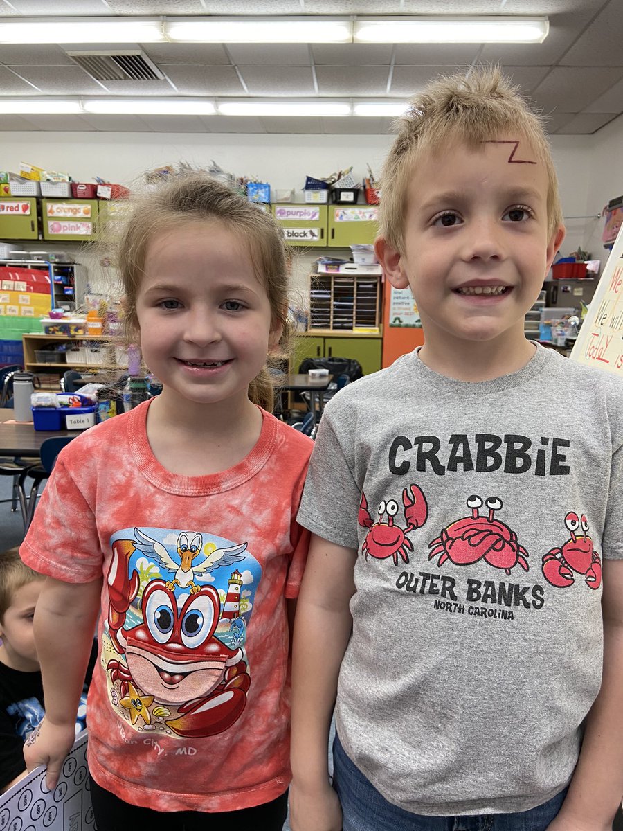 FCPS_JenTrueK's tweet photo. Hawaii, Chincoteague, and crabs are represented for Vv-Vacation Day! #NMWRoars https://t.co/eEpQM4tM8D