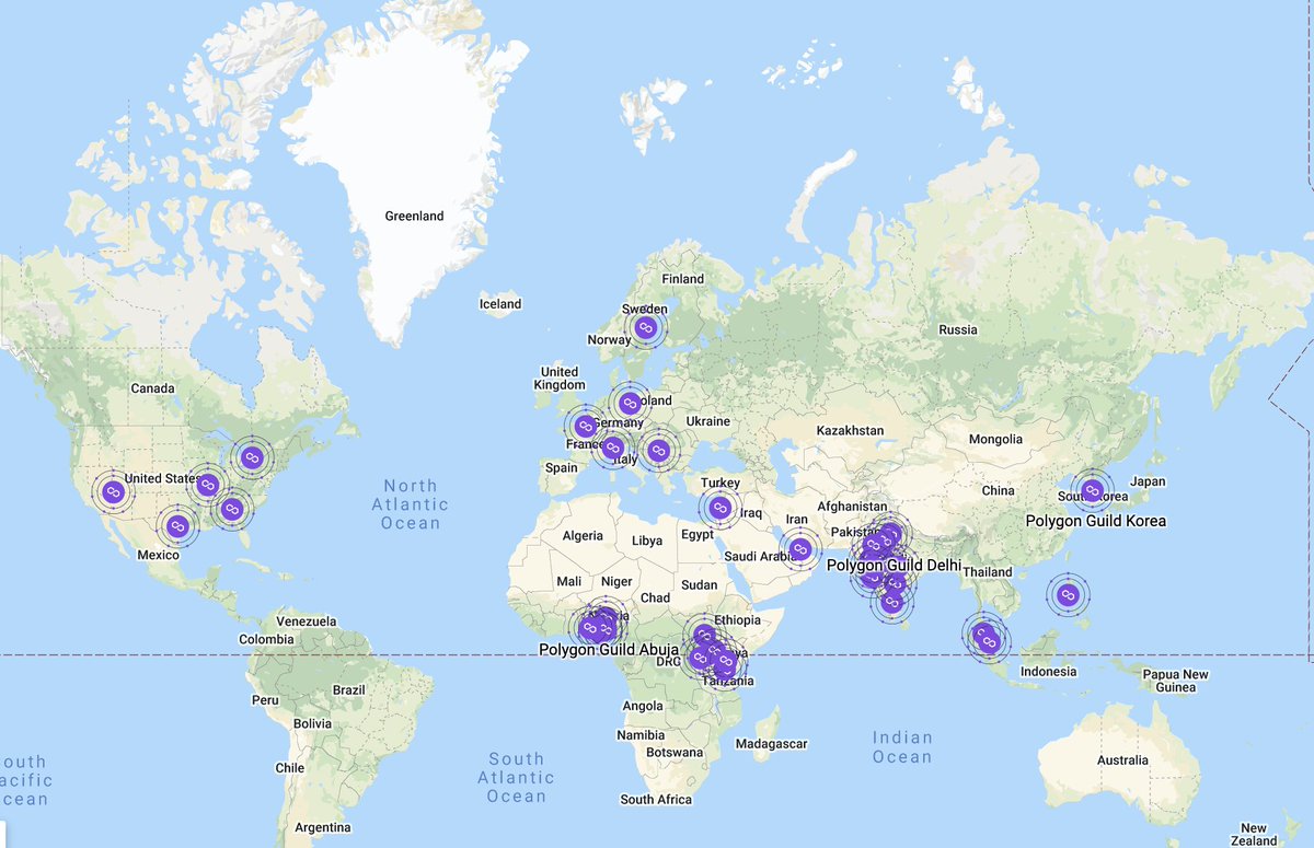 0xPolygon's tweet photo. Polygon Guild: Painting the globe purple

the photo highlights the location where polygon guild has landed. 

where should we go next?

more info on polygon guilds: https://t.co/0nF9W3ioD6

google maps link: https://t.co/d0clwErXMF

join the community: https://t.co/J70f6hBMi3 https://t.co/G4gGBhlzYB
