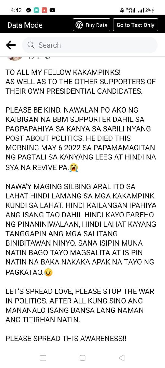 savagingstupid's tweet photo. This is so sad, hindi na makatarungan. Ipanalo natin to. May he rest in peace kaUNITEAM. Ilaban natin to. #BBMIsMyPresident2022 #BBMSARA2022 #BBMSaraUNITEAM #Eleksyon2022 https://t.co/MRkJMcu34p