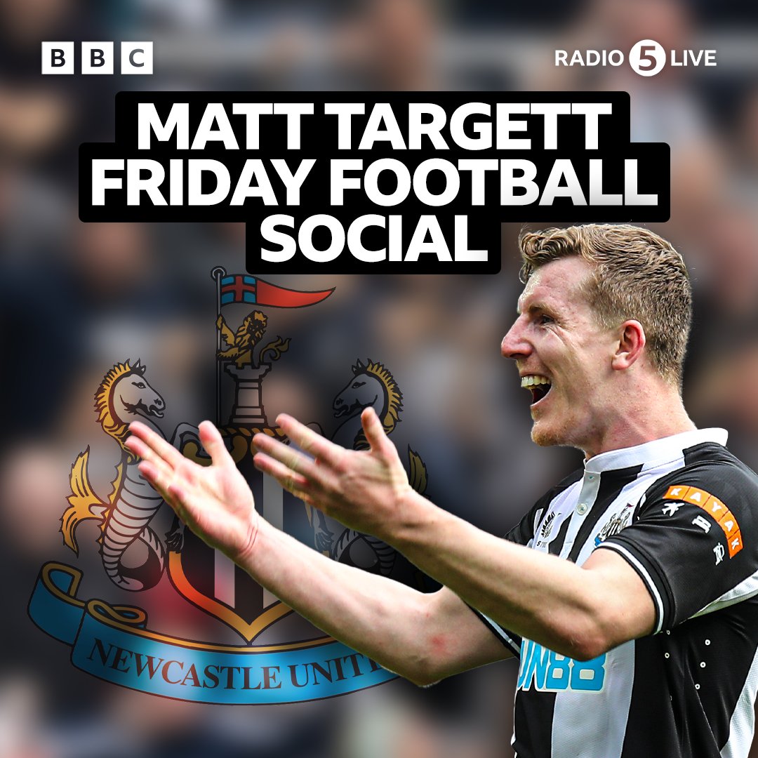 5liveSport's tweet photo. 🥁 Our special guest on the Friday Football Social this week...

⚫️⚪️ @MattyTargett ⚫️⚪️

📲 He joins @DFletcherSport and @DionDublinsDube from 7 on @BBCSounds

#bbcfootball #NUFC