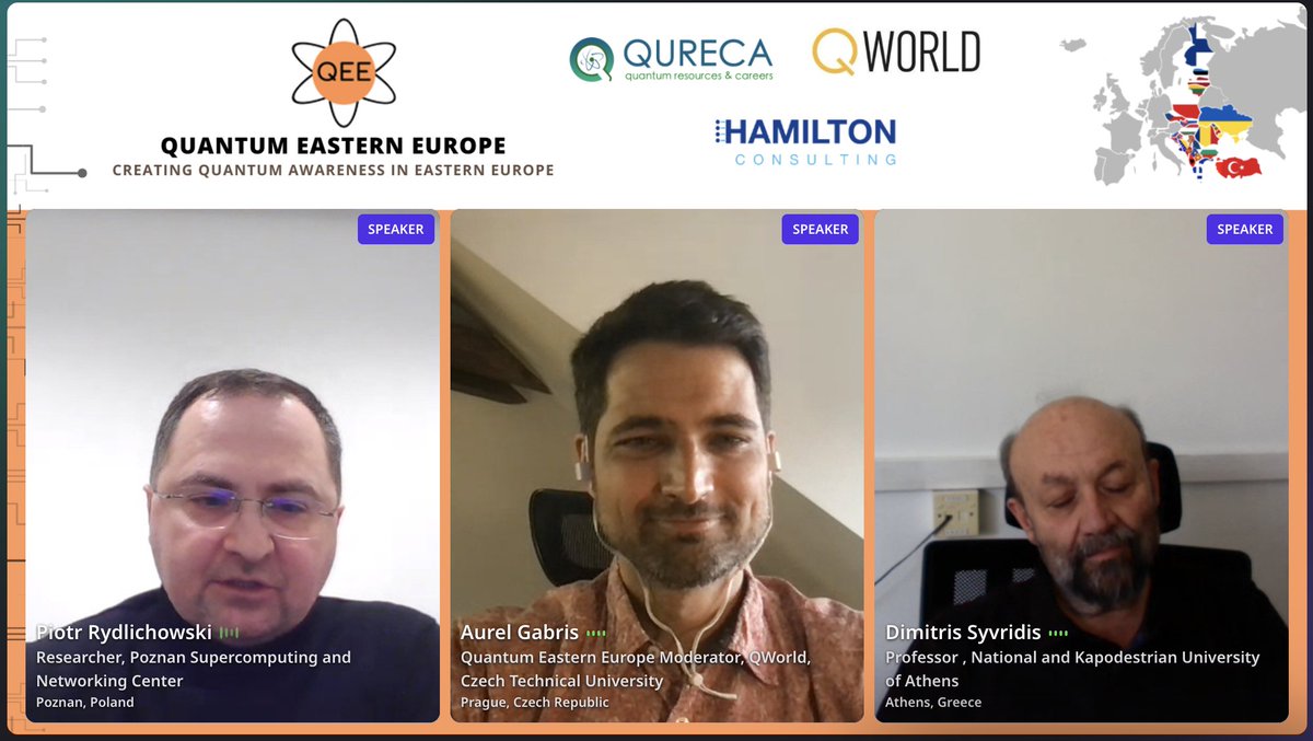 A panel discussion is currently taking place on end-users with Dimitris Syvridis @uoaofficial, Piotr Rydlichowski @openqkd @qapitalapp & @AurelGabris @QWorld19
#quantum #quantumcomputing #quantumtechnologies #quantumeasterneurope #qee22
#quantumresearch #poland #greece