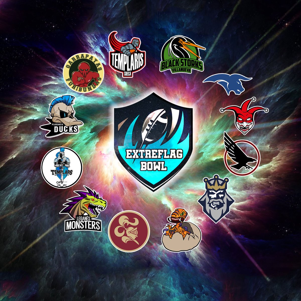 Vva_BlackStorks's tweet photo. 📢 Ya conocemos los 12 equipos participantes para la VI Extreflag Bowl 2022.

🏈 Otro año más presentamos una #Extreflag muy plural y variopinta, con equipos de hasta 5⃣ comunidades diferentes.

✅ Todo listo para una nueva Extreflag Bowl que se acerca 😉. https://t.co/EsjN1gDtIi