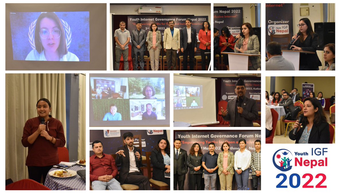 gautam_ananda's tweet photo. Concluding Youth IGF Nepal 2022
Following the National ICT Day of Nepal on 2nd of May, 2022 Youth Internet Governance Forum Nepal concluded its first annual meeting with the slogan of “Empowering Youths for Open and Inclusive Internet”. 
#yIGFNepal
#youthIGF
#YouthinIG https://t.co/4WKxyXnxkF