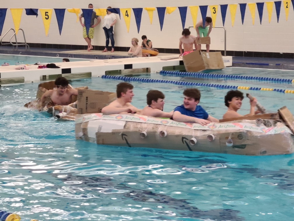 SHS_DocSartori's tweet photo. Doc Sartori's Regatta! Boat Racing #shscompass #saslearn #shslearn #stem https://t.co/2ZYp3lx1sI