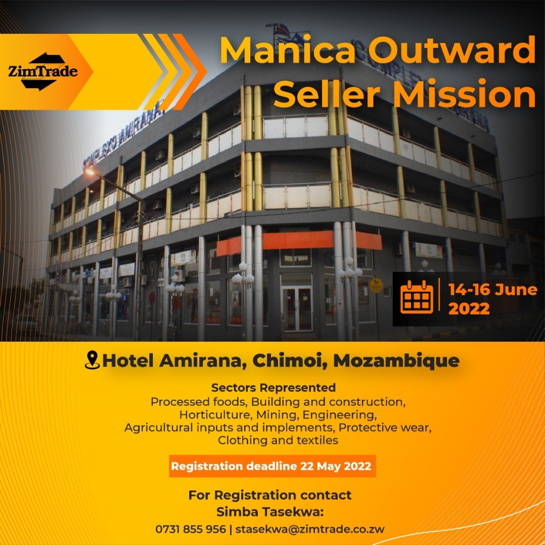 ZimTradeAlerts's tweet photo. Do you want to increase your brand presence and visibility in the region #Mozambique? Then join us on the Zimbabwe Outward Seller Mission to Chimoi, Mozambique where you will engage with leading buyers within Mozambique. Register Now! #EnergisingExports https://t.co/c6BNM7Uyto