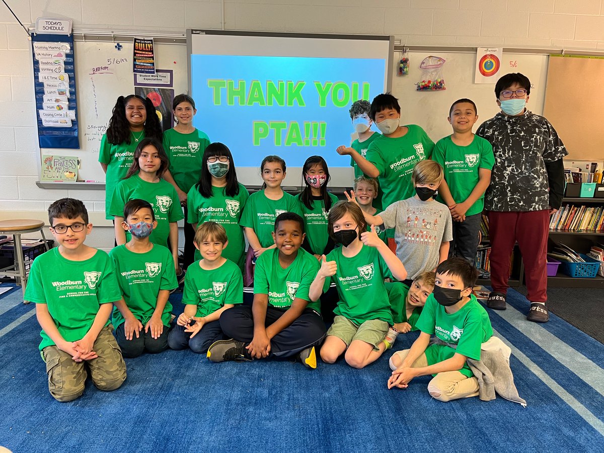 Thank you for our shirts @PtaWoodburn! We love them!