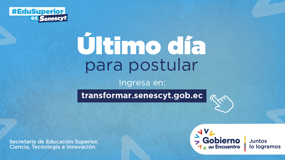 EduSuperiorEc's tweet photo. ¡No te quedes sin postular! 🎓

Hasta HOY podrás elegir, de acuerdo a tus intereses, de 1 a 3 opciones de carrera, en orden de prioridad.

Ingresa en: https://t.co/BJBACZybO0.

👉 Hay una amplia oferta académica que se puede ajustar a tus habilidades.
 
#Admisión2022 https://t.co/x4SK9WgMpm