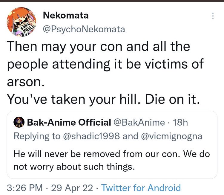 Souleman_X's tweet photo. So I guess most of the #KickVic zealots totally condone this.
ArmzGurl, the 2 #fatmad harpies, Ron Soye, High as a Kite AWL, Soy Boy Goku, Snake in the Grass Sabat, and all the other usual suspects: You’re all a-ok with this???
#BakAnime #VicMignogna https://t.co/F6f5WHUJeR