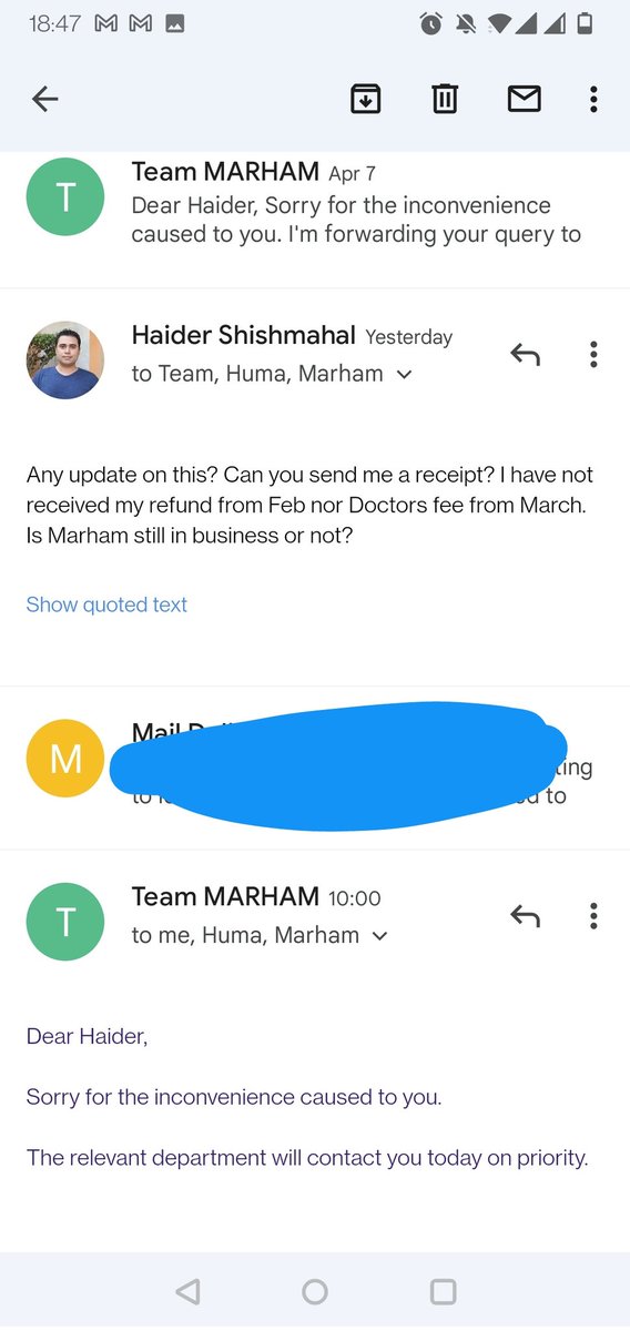 Kuro_Bunty's tweet photo. @indusvalleycap how did you guys cut the team @marhampk a cheque and not followup. Their operations, doctor team, finance,  billing, customer service all are incompetent at best or intentionally defrauding customers. @Sadia_Bashir1 @jehan_ara they give Pakistani tech a bad name. https://t.co/GDX7SNFyzG