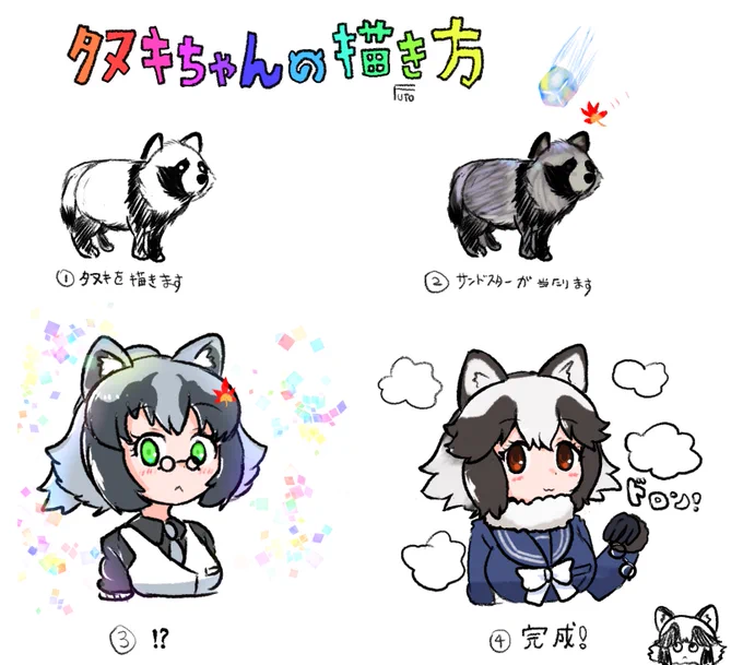 タヌキちゃんの描き方
#けものフレンズ 