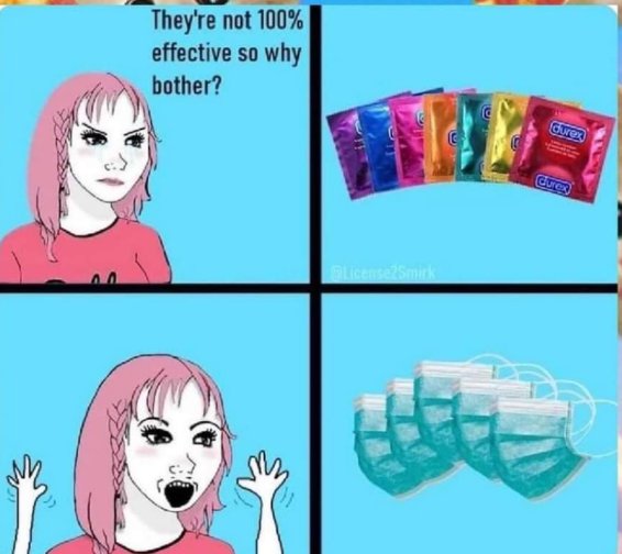 jesusismypotus's tweet photo. #Leftists logic right?
#comdoms don't work 100% so why use them? We can just commit #abortion and #murderbabies.
But we must #MaskUp because the #masks will save us from #covid though the box says they don't.
#maskmandate stupidity. Can any #democrat explain this?
#CovidIsntOver https://t.co/UtPkMuruAo