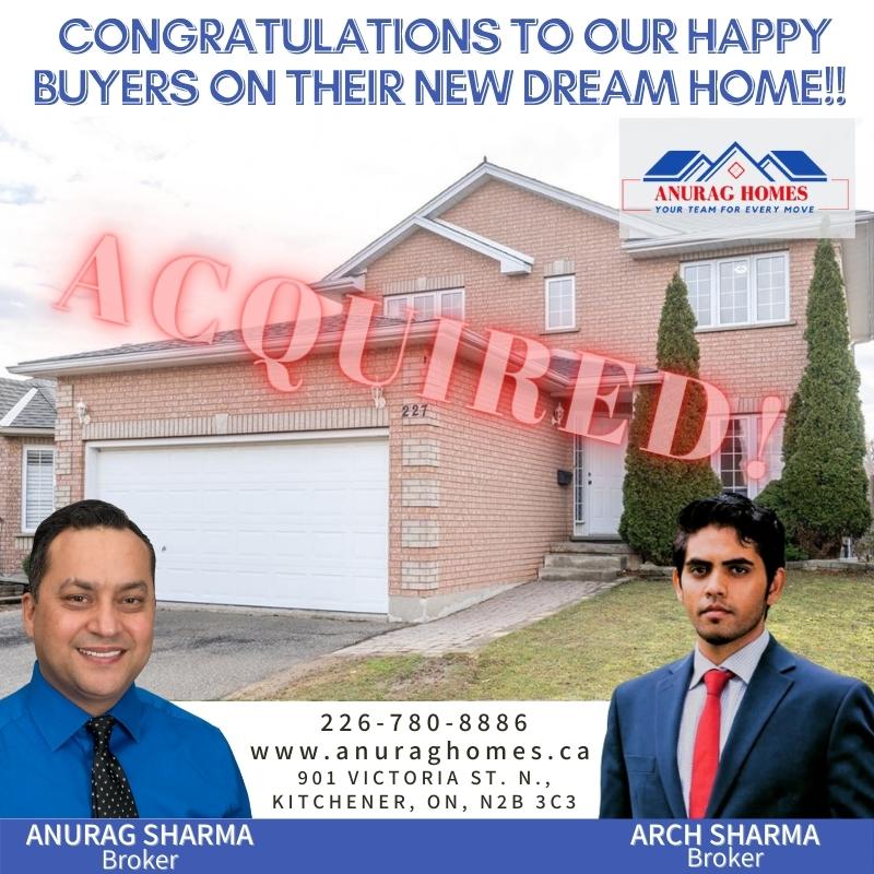 Arch_AHTeam's tweet image. JUST ACQUIRED!!! Congrats to our clients on the purchase of this beautiful family in West Kitchener!!

Looking to buy or sell? Contact me for all of your real estate needs! (226)-887-8428

#justacquired #buyingahouse #kitchenerhomesforsale #remaxagent #anuraghomes #realestat