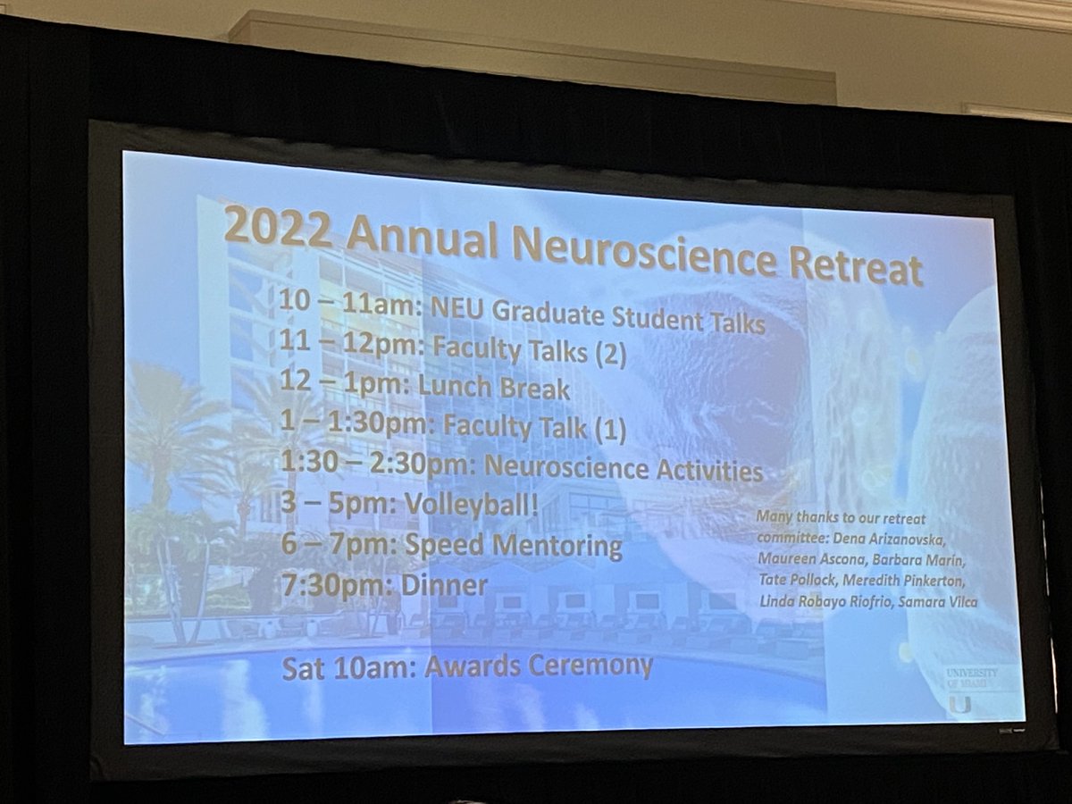 BianchiLab's tweet photo. #neuroscience #neuro #neuroscienceretreat @UMiami_NGP @univmiami 
@NaplesGrande https://t.co/xDpBOGEPNR