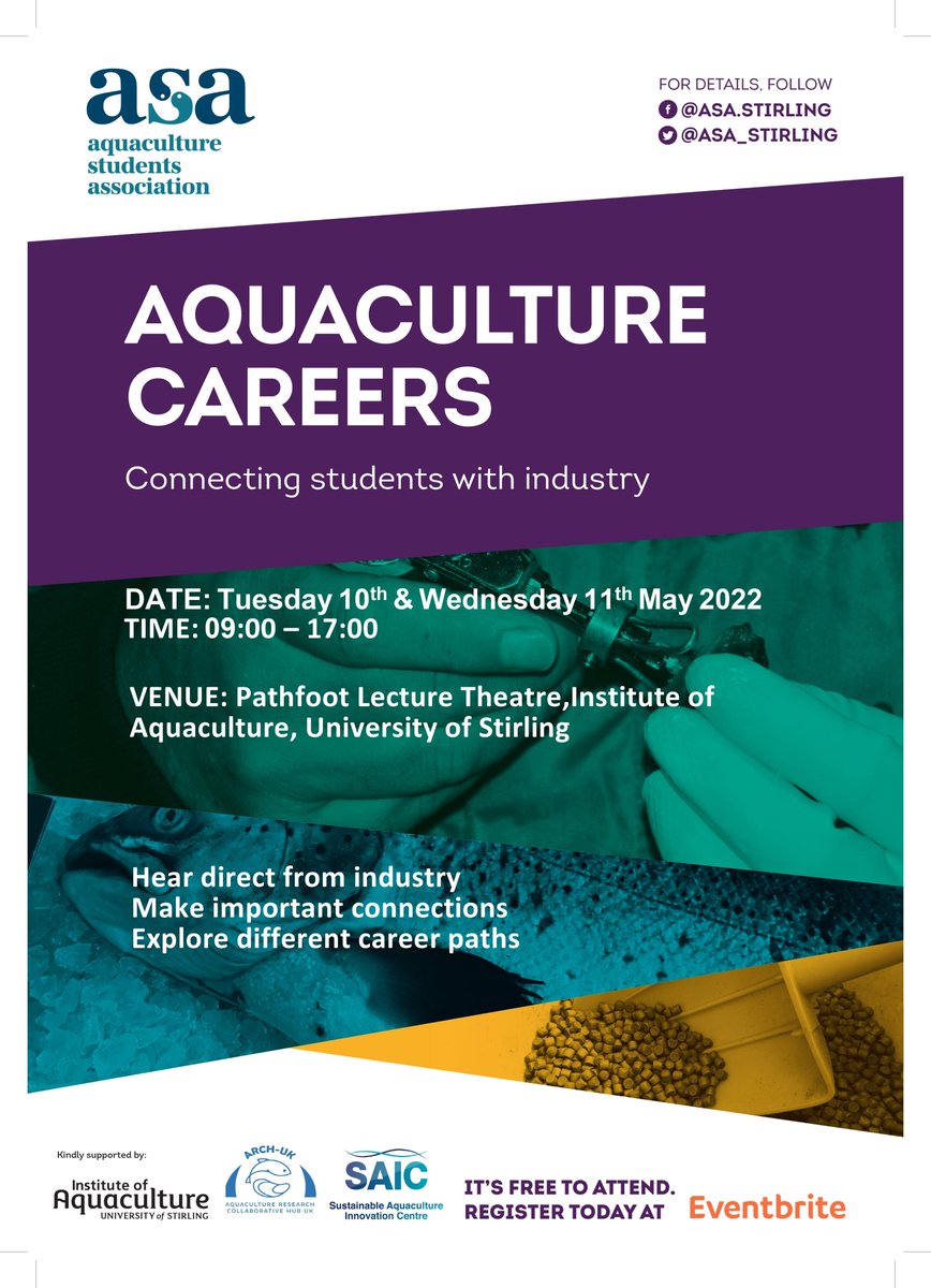 ❗️TRAVEL BURSARIES❗️ 🚗✈️🚂
Want to attend <a href="/ASA_Stirling/">ASA_Stirling</a>'s Aquaculture Careers Event 10-11 May <a href="/IoAStirling/">Institute of Aquaculture</a> but no💰to get there? We have £500 travel bursaries available for Early Career Researchers-Masters, PhD, Post-Dc
Email: info.archuk@gmail.com 
Reg: bit.ly/3yk6pxL