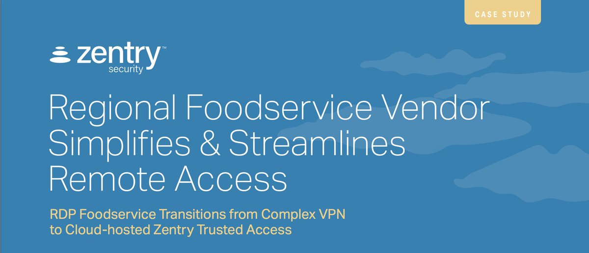 ZentrySecurity's tweet photo. Our latest case study is now live! After deploying two complex VPNs with disappointing results, @RDPFoodservice chose @ZentrySecurity to successfully transition its employees to a fully #remote workforce.  

https://t.co/5In4tQXmuy

#VPN #ZeroTrust #ZTNA #CaseStudy https://t.co/Xh8vfmssHf