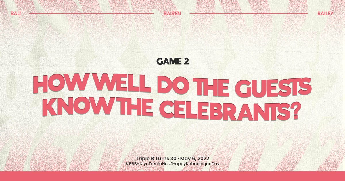 05062O22's tweet photo. ㅤ
ㅤ
             GAME 2: HOW WELL DO THE 
        GUESTS KNOW THE CELEBRANTS?
                    #BBBHNiyoTrentaNa
                  #HappyKabadinganDay

ㅤ https://t.co/lHLKuk93VB