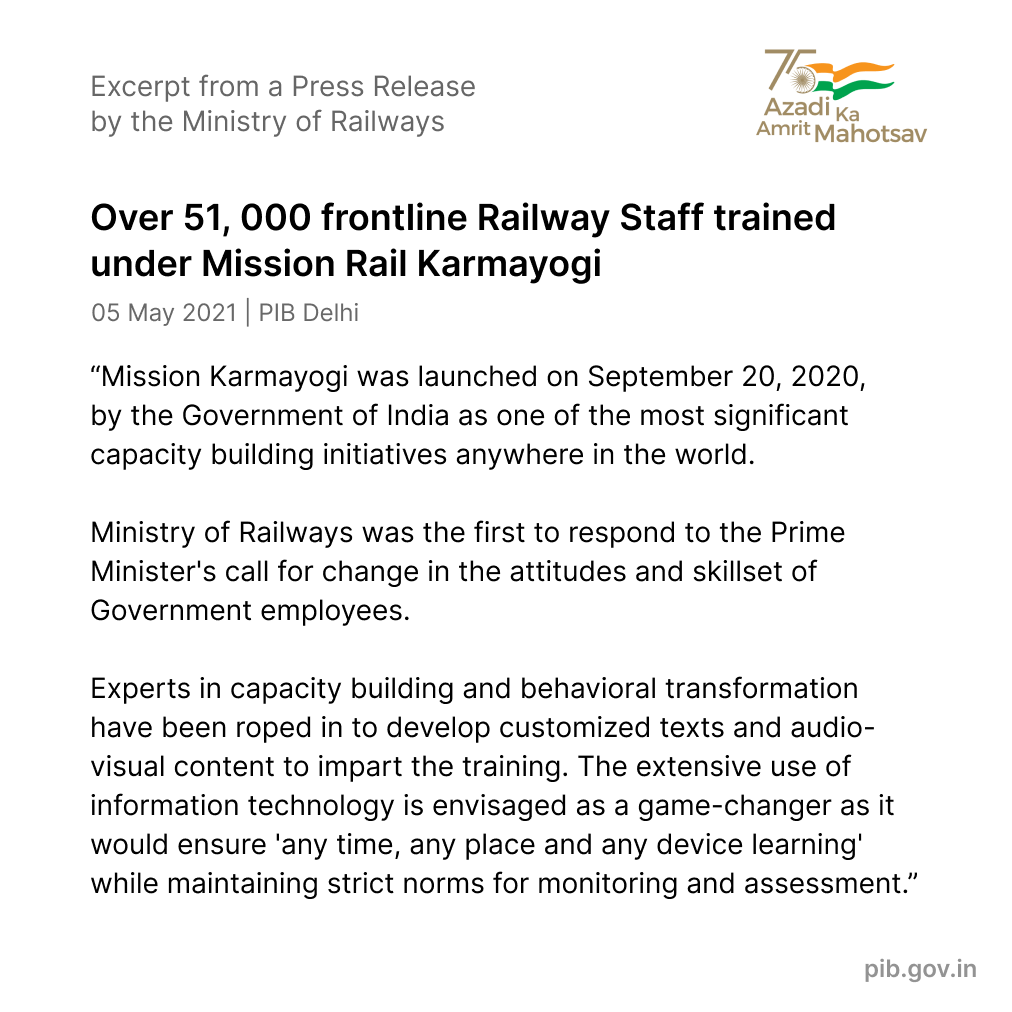 IllumineNow's tweet photo. Proud to partner with @RailMinIndia @IRITMLKO &amp; Capacity Building Commission to build citizen-centric thinking in front-line staff across India. 
A pioneering initiative to bring about cognitive transformation at scale. #missionkarmayogi
https://t.co/SZpjZ5zqYq https://t.co/kgOAALcWau