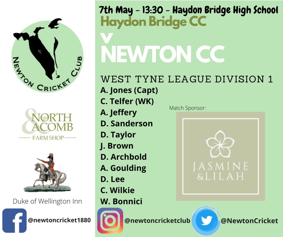NewtonCricket's tweet photo. 4 changes for the Cows from our win last weekend as we welcome Wilkie, Brownie &amp; Dr Dave for their appearances of the season and Bonnici returns after being unavailable last weekend. Go well, lads! 
Our thanks to Jasmine &amp; Lilah for their support of the game #upthecows 🐮🏏🐮🏏 https://t.co/r0H0KVUxtQ