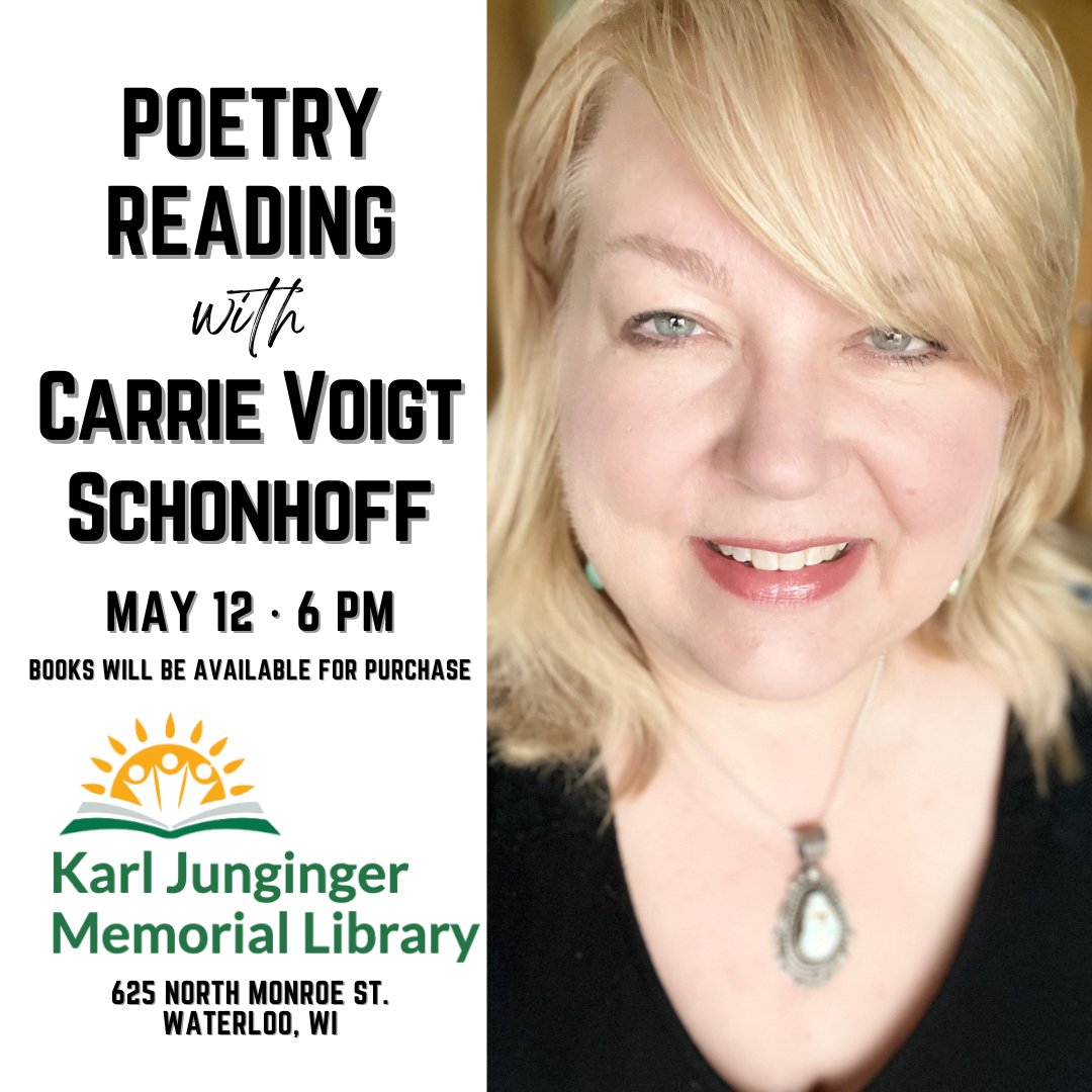 liminalartistry's tweet photo. I'll be in my hometown of Waterloo at the Karl Junginger Memorial Library on Thursday, May 12 at 6 p.m. CT. for a book signing and poetry reading. Hope to see you there! 📖

https://t.co/eHJmwjoR1a

#booktour #wisconsin #author #poet #poetry #poem https://t.co/nK9Q8nEMY3