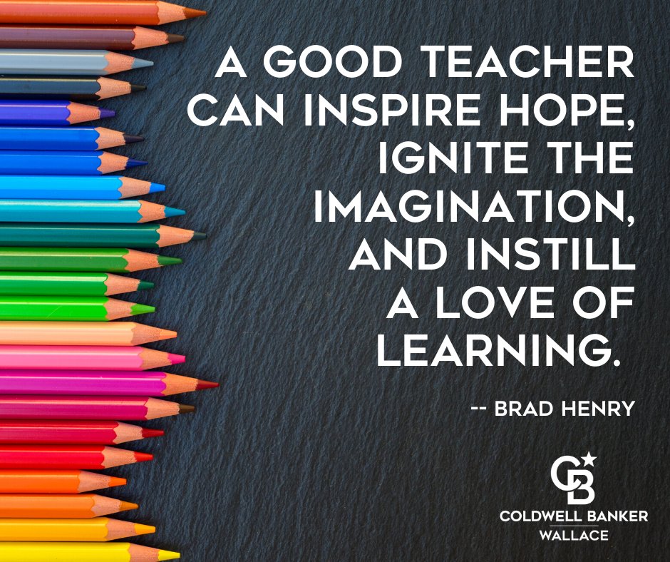 WeAreWallaceRE's tweet photo. Tag or share with a teacher who has inspired you along the way! #ThankATeacher #TeachersHaveClass #NationalTeacherAppreciation https://t.co/S8vR8tIZZ5