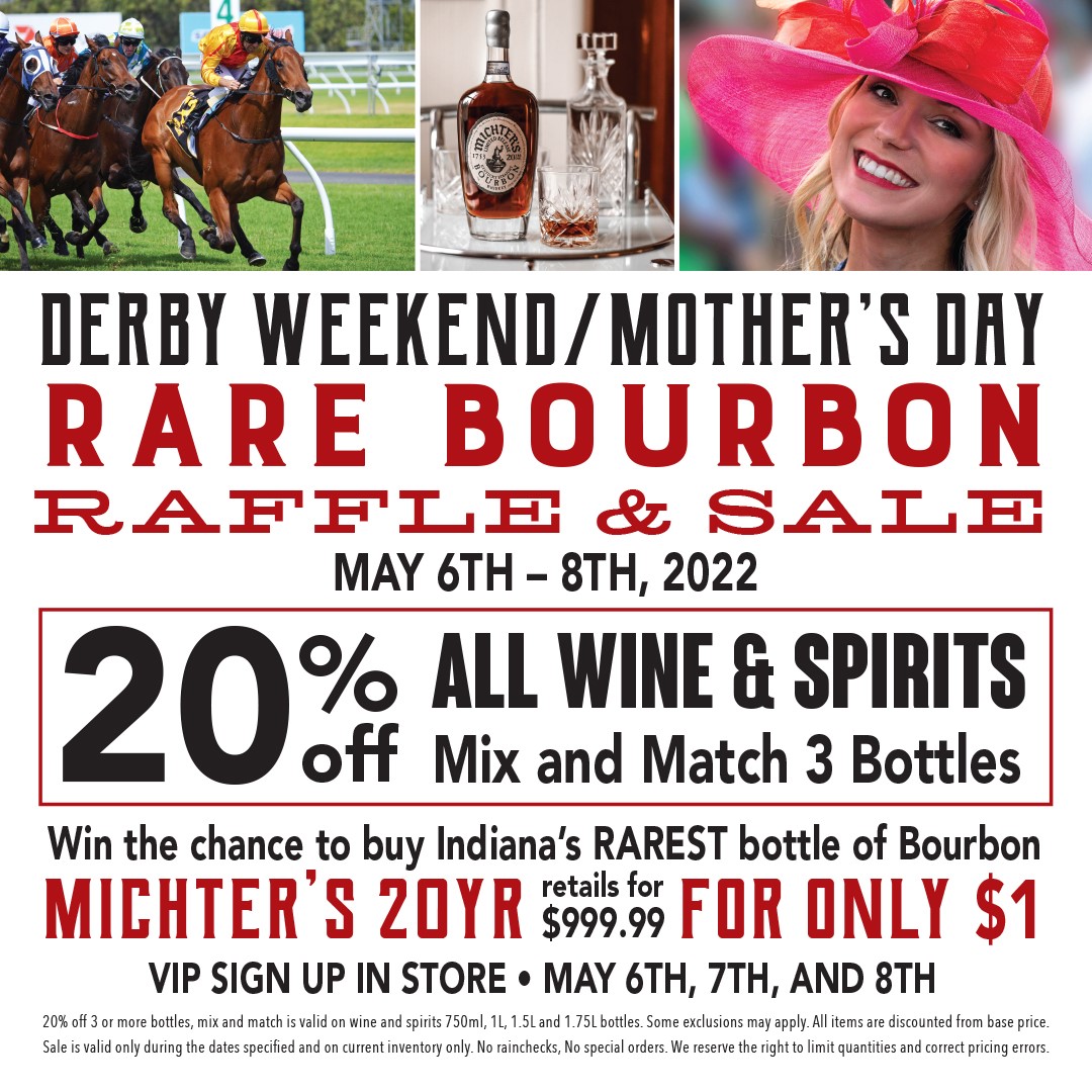 bigredliquors's tweet photo. Mother's Day & Derby Weekend Super Sale & Rare Bourbon Raffle! May 6th-8th 20% off 3+btls #Wine & #Spirits! Plus, enter to #win the opportunity to buy #Indiana's rarest #bourbon of all #Michter's 20yr (retails for $999.99) for just $1!
https://t.co/ZVc62lGcb3 https://t.co/h5gVeSJA8U