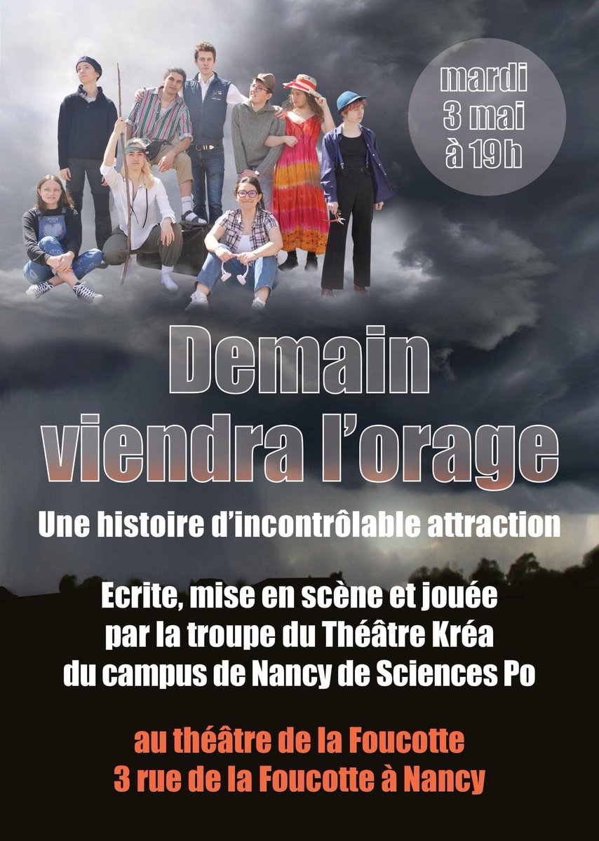 SCPO_Nancy's tweet photo. Selon Victor Hugo : "le théâtre est une tribune, le théâtre parle fort et haut". Les multiples "troupes" de Sciences Po ont appliqué cette définition en levant le rideau à quatre reprises... Même le 1er mai ! https://t.co/fHbtojmWAw