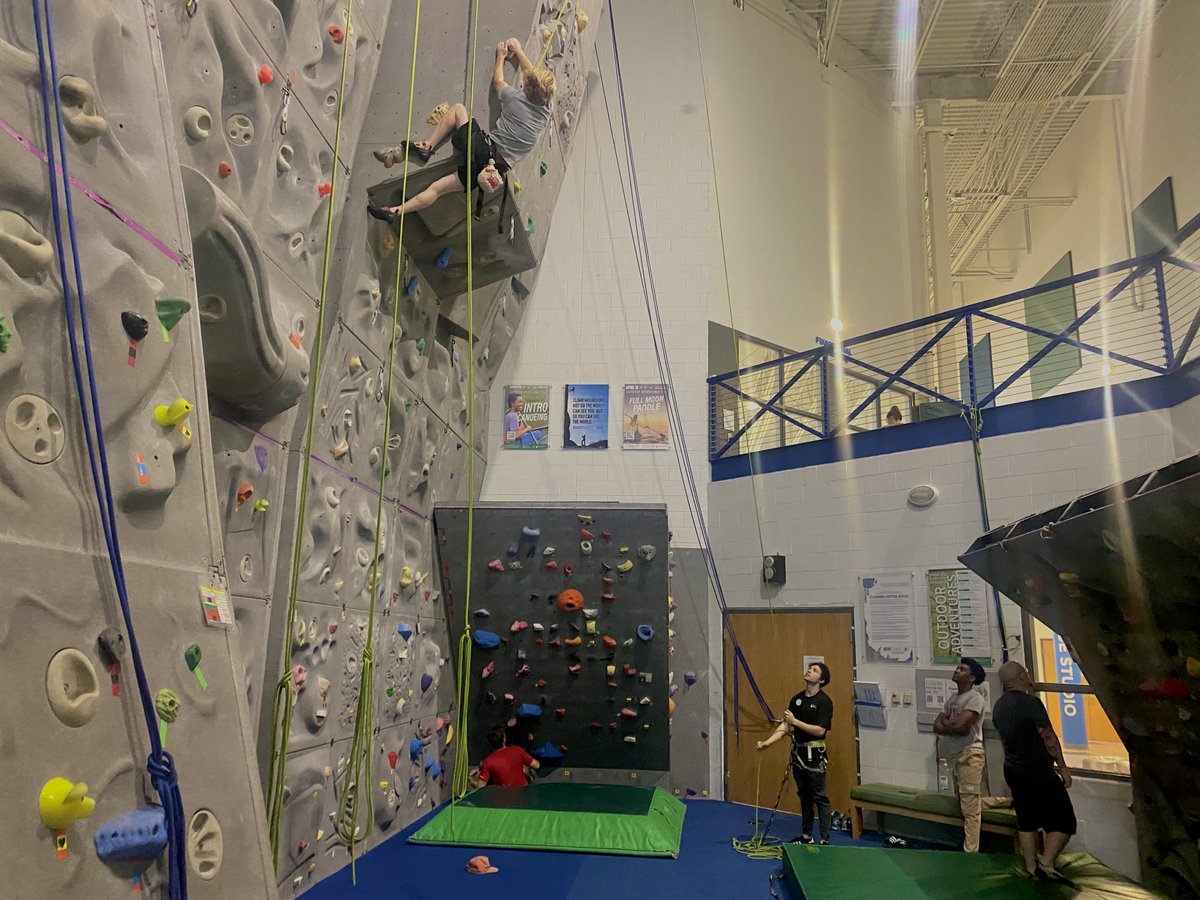 Come and climb for one last time this semester from 4-7 PM today! #climbing #uwfoutdoor #rockwall