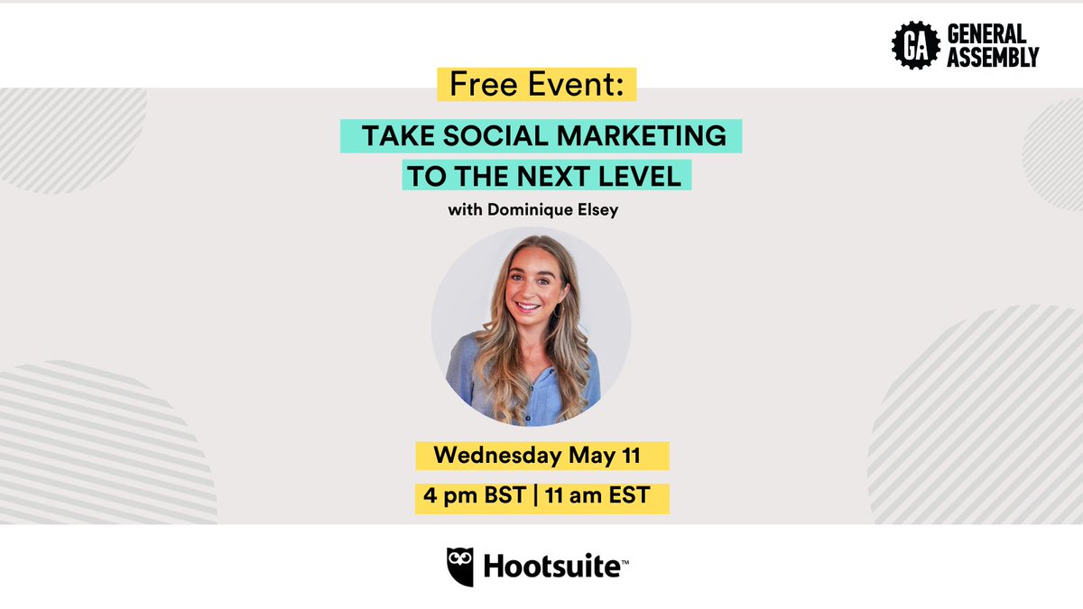 Join me for this exclusive session with @GA_London to find out how to manage your content strategy and track your success to achieve your desired objectives on social media. Even better news, it's free! 🤩 ow.ly/5n70103ANQA