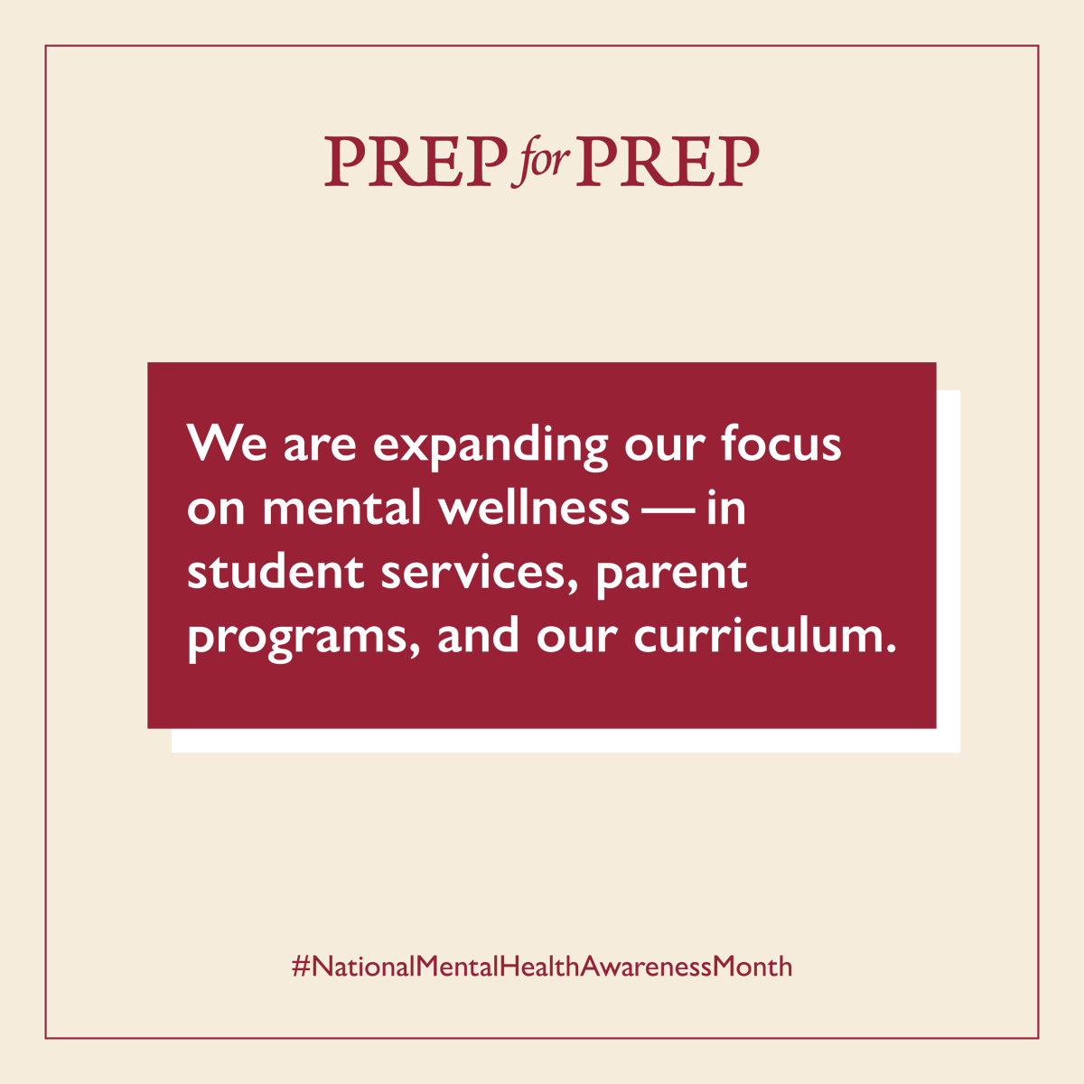 Prep_for_Prep's tweet photo. Prep for Prep commits to a #wholestudent approach that promotes self-awareness and self-actualization as key to academic, social, and emotional development. Learn more at https://t.co/p4GQ6bpHUg

#NationalMentalHealthAwarenessMonth #mentalwellness #studentsupport https://t.co/NnbHorn9dO