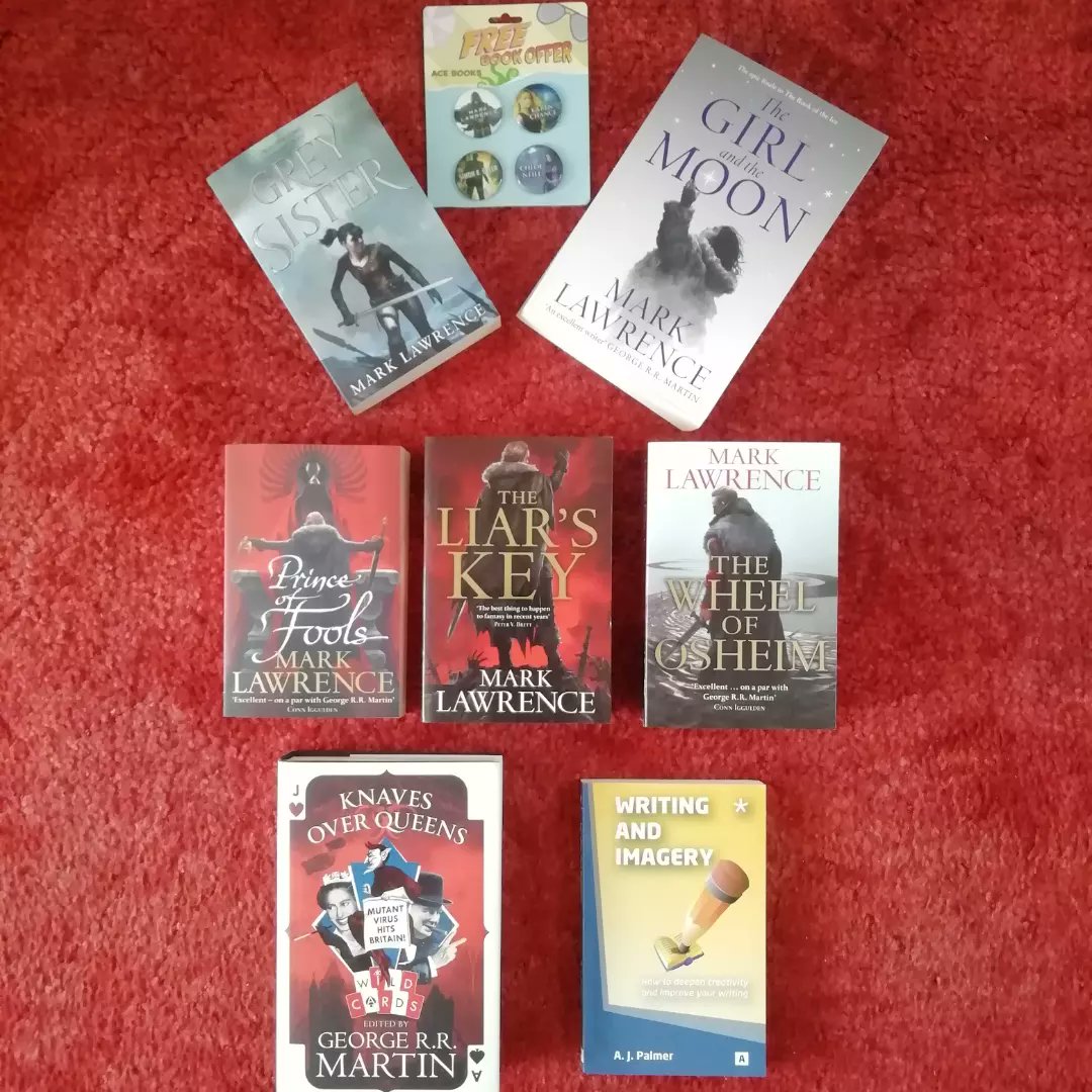 ARKkreations's tweet photo. My winnings arrived and @Mark__Lawrence WOGOF-ed me!! Thanks for the bonus content Mark! Two more to the collection (and a cameo gift from the lovely Ann Palmer). Now everyone go buy his books! #marklawrence #freebooks #freebookfriday #amreading #amwinning https://t.co/q0leGsbrV4
