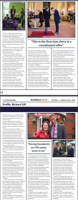 Delighted to see this profile on @ATLPCEO @TSCchair Richard Gill featured in the latest edition of <a href="/SchoolsWeek/">Schools Week</a> It's a pleasure and an honour and a pleasure to work with such a professional, who has dedicated his life to serving schools and communities.