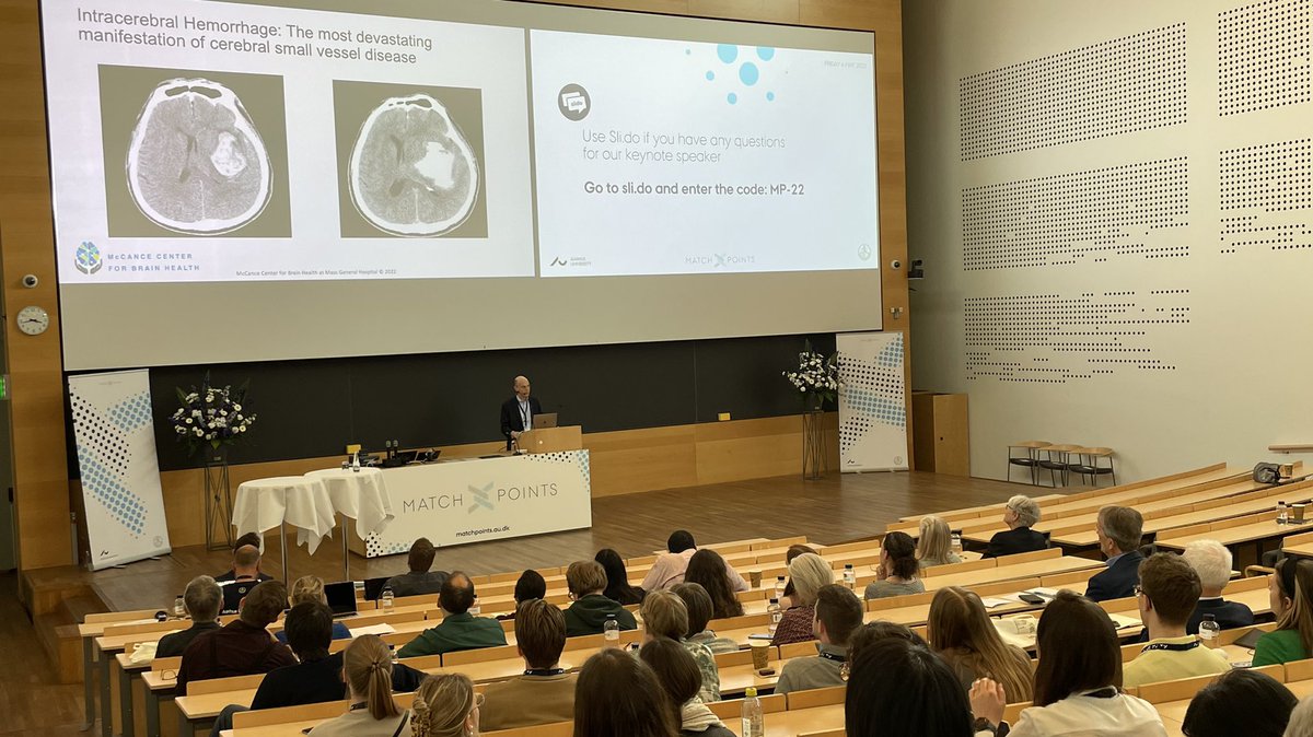 AarhusUni_int's tweet photo. The last keynote lecture at #MatchPoints22 is Jonathan Rosand @JRosand_MD, Professor of Neurology, @harvardmed Boston. Professor Rosand lecture is titled: “Restoring and Preserving Brain Health” https://t.co/OsG3XHT900